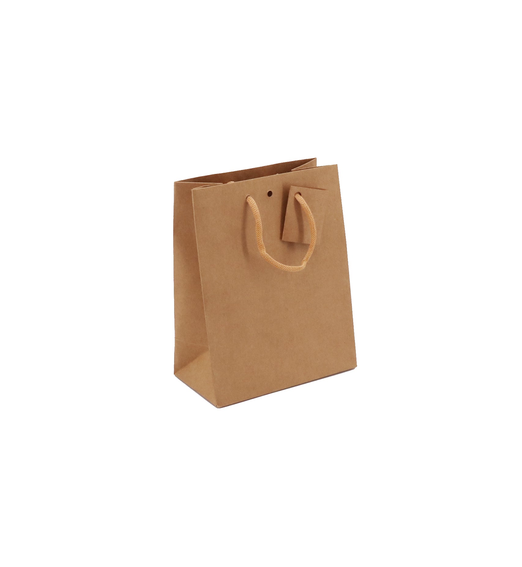 Sac luxe Middle | kraft brun | poignées papier | 18+10x22,7cm | par 250