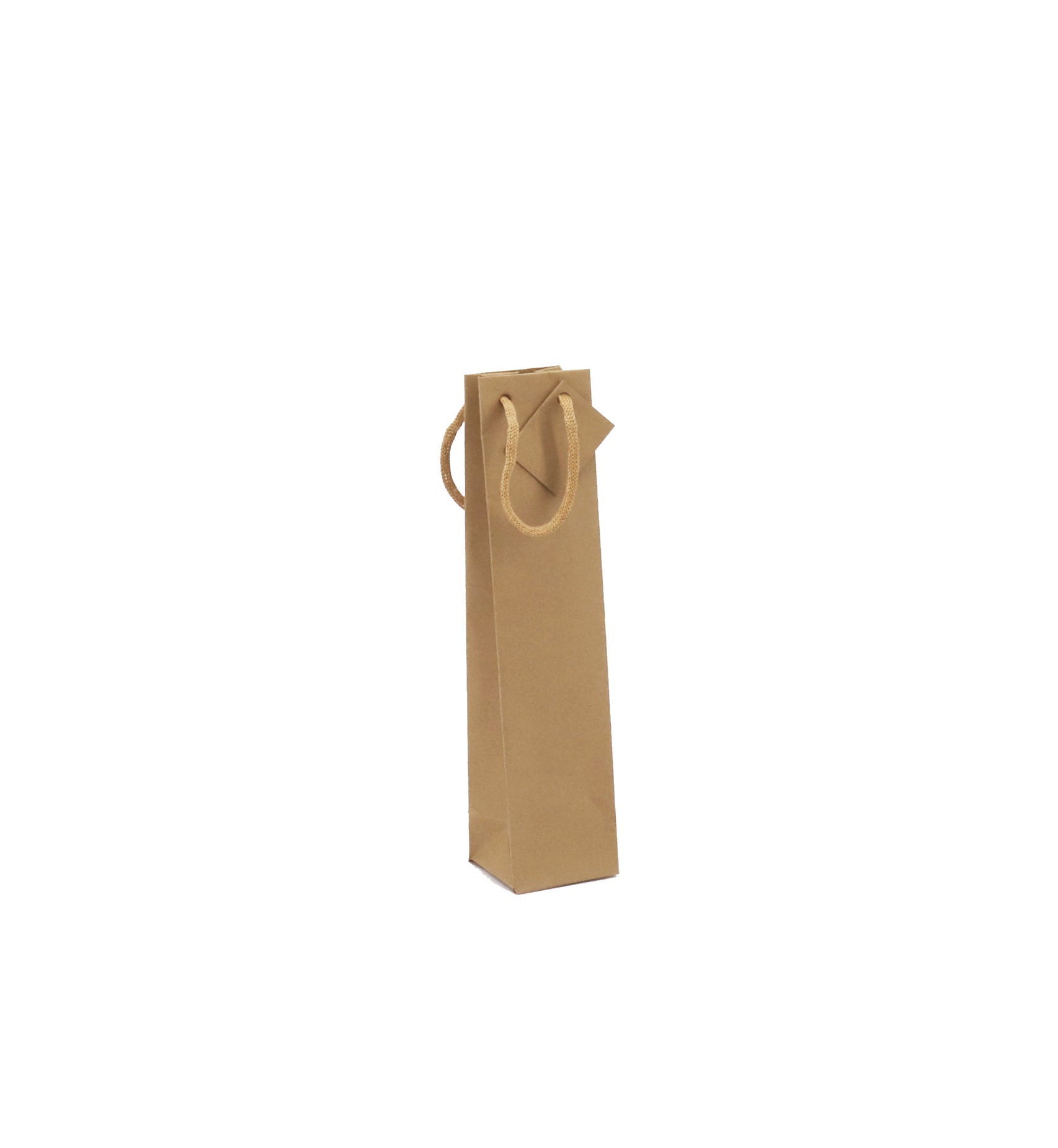Sac demi- bouteille|kraft brun|poignées papier|7,2+6,8x31cm|par 400