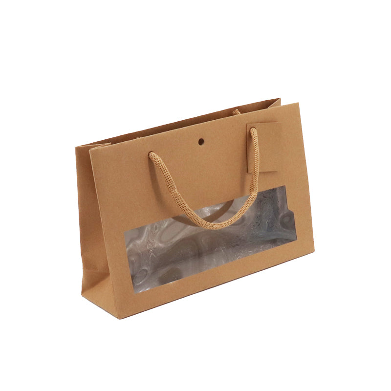 Sac luxe Confiturier à fenêtre | kraft brun | poignées papier | 28+8x18cm | par 120