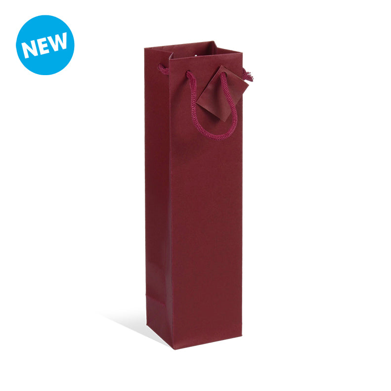 Sac 1 bouteille Lie de Vin kraft poignées papier 10+9x38cm par 200