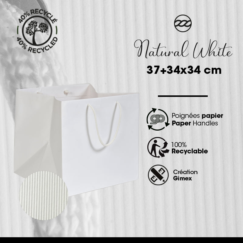 Natural White Catering Bags | white kraft | 37+34x34cm x 50