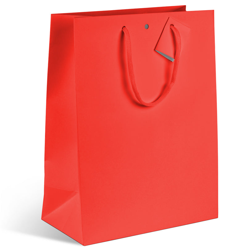 Luxury bag Natural Red|red kraft|paper handles|25+13x33cm|per 200