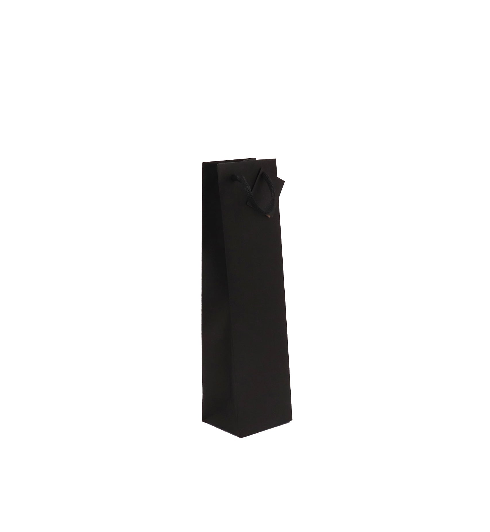 Sac 1 bouteille|kraft noir|poignées papier|10+9x38cm|par 200