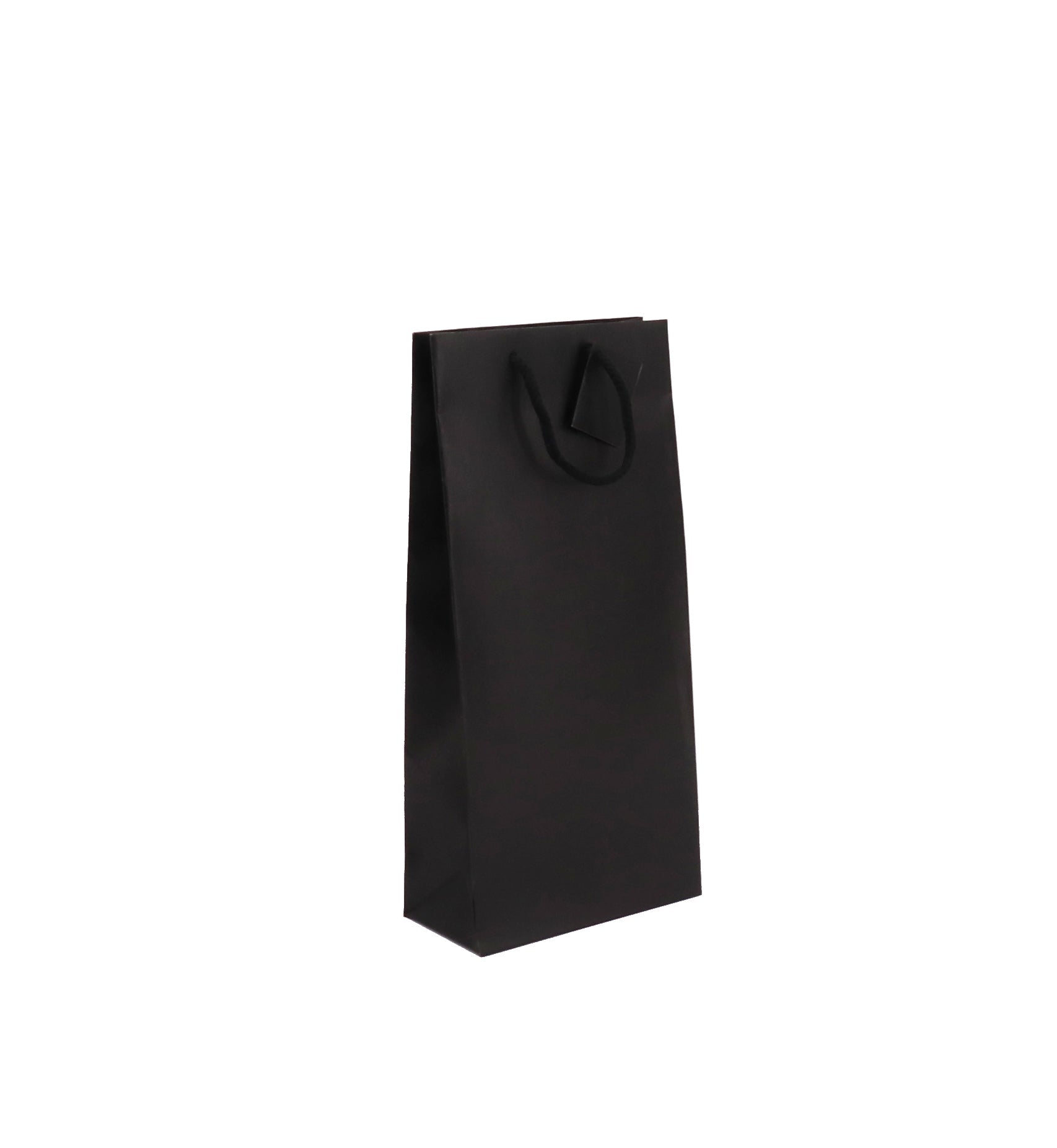 Sac 2 bouteilles | kraft noir | poignées papier | 18+9x38cm | par 100