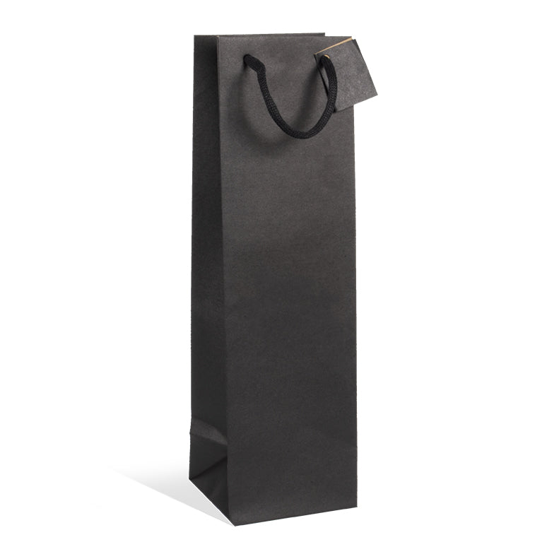 Sac 1 magnum|kraft noir|poignées papier|13+11,4x44cm|par 100