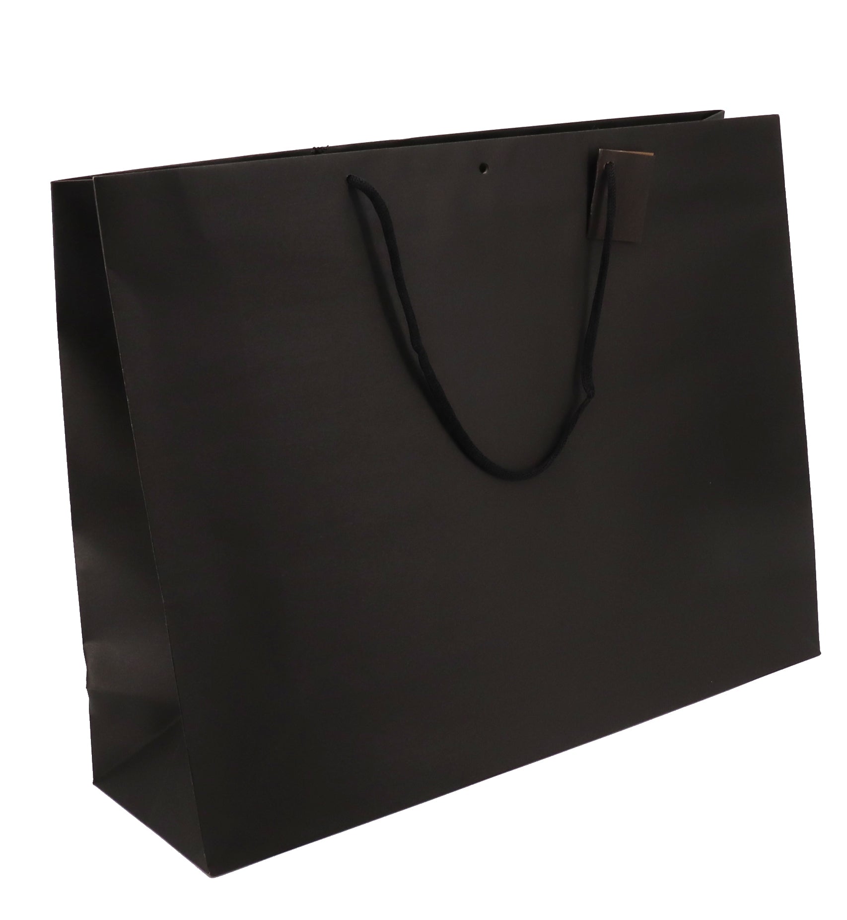 Sac luxe Giant   | kraft noir | poignées papier | 52+16x40cm | par 50