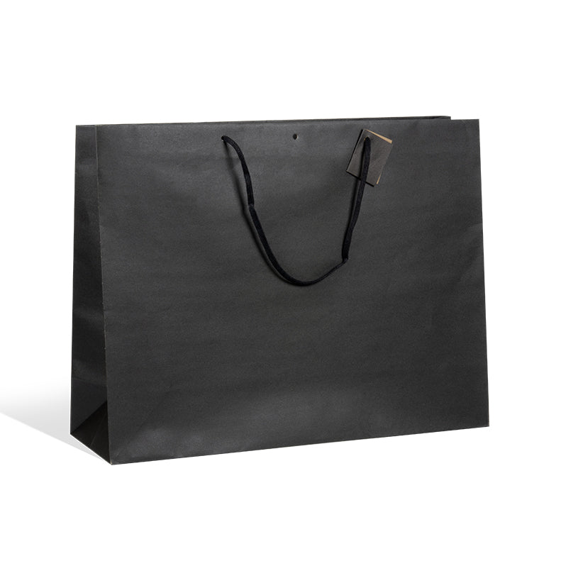 Giant luxury bag | black kraft | paper handles | 52+16x40cm | pack of 50