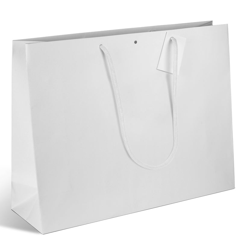Luxury Natural White bag | white kraft | paper handles | 52+16x40cm x 50