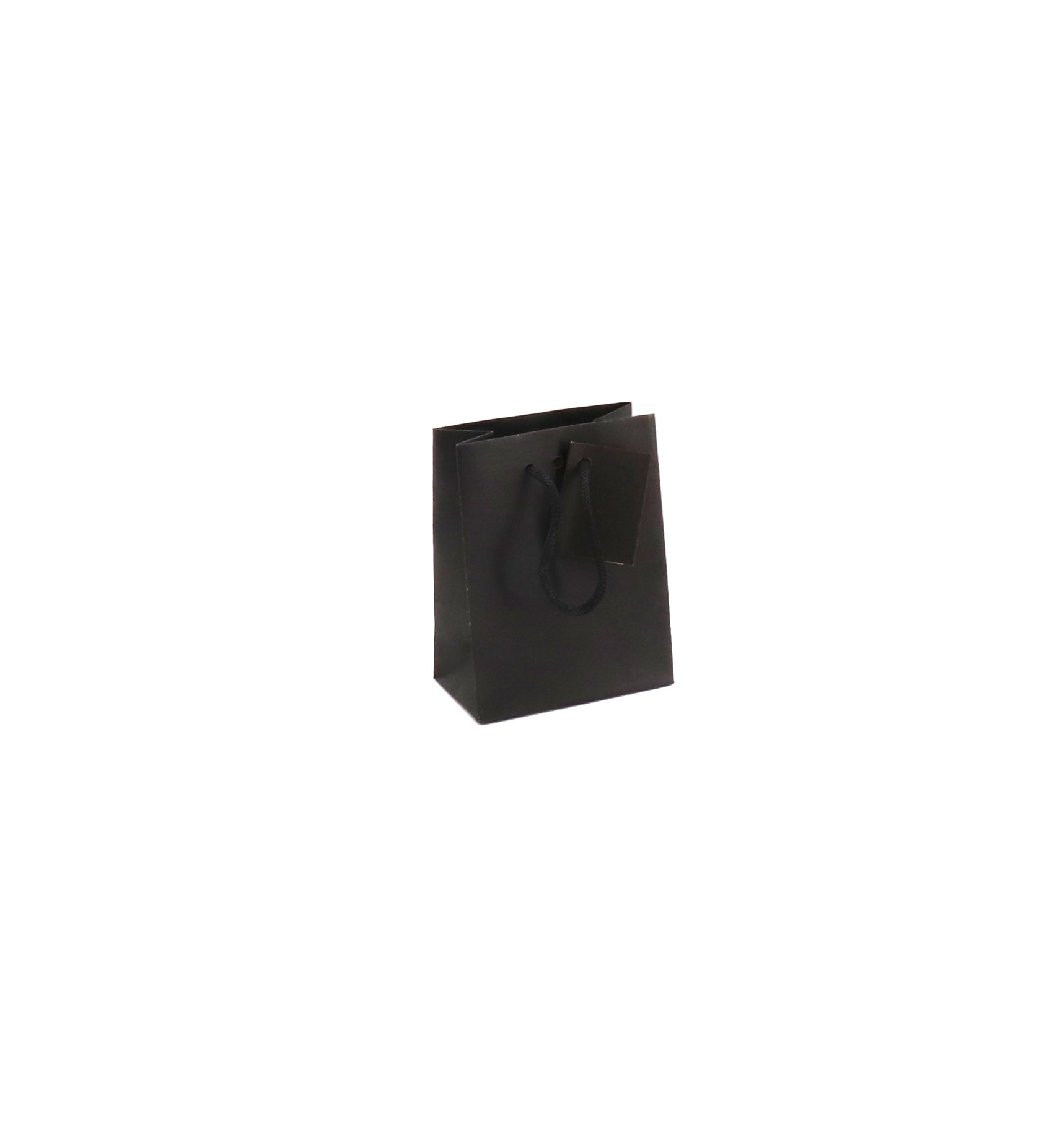 Sac luxe Small | kraft noir | poignées papier | 11,4+6,4x14,6cm | par 400