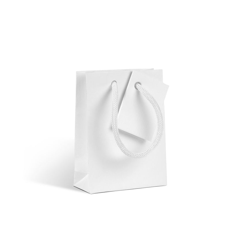 Luxury bag Natural White handles | paper 8 | ,1+3,3x10,8cm by 200