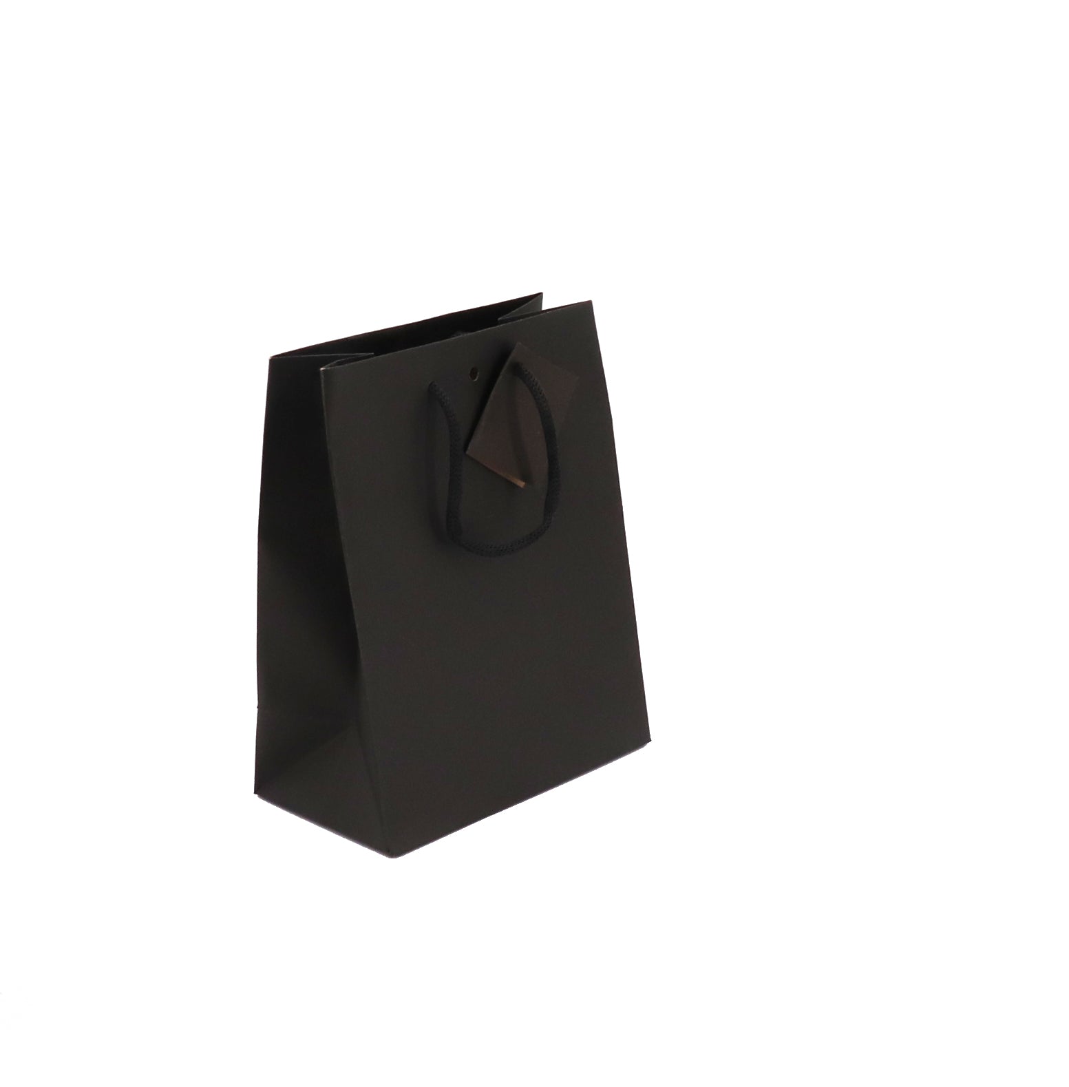 Sac luxe Middle | kraft noir | poignées papier | 18+10x22,7cm | par 240