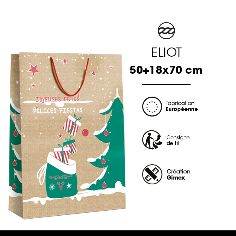 Sac ELIOT GIANT | poignées cordelières | 50+18x70 cm | par 60