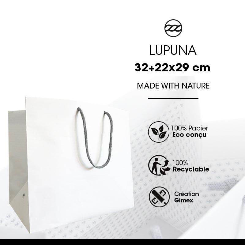 Lupuna Catering Shop Bag | Paper Handles | 32+22x29cm | Pack of 120