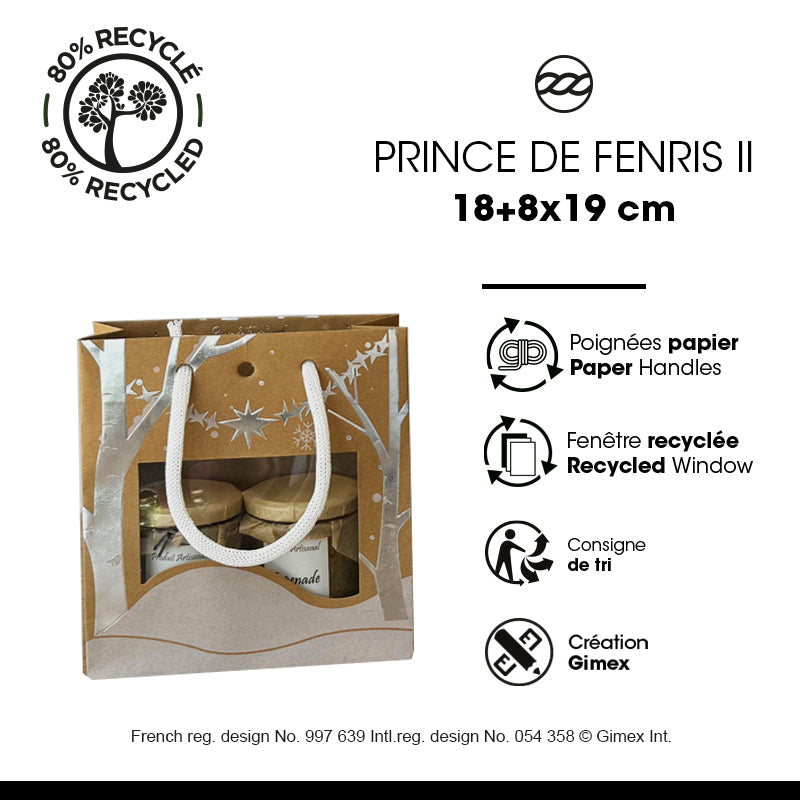 Sac Middle Prince de Fenris II | kraft brun | poignées cordelières | 18+8x19cm | par 192