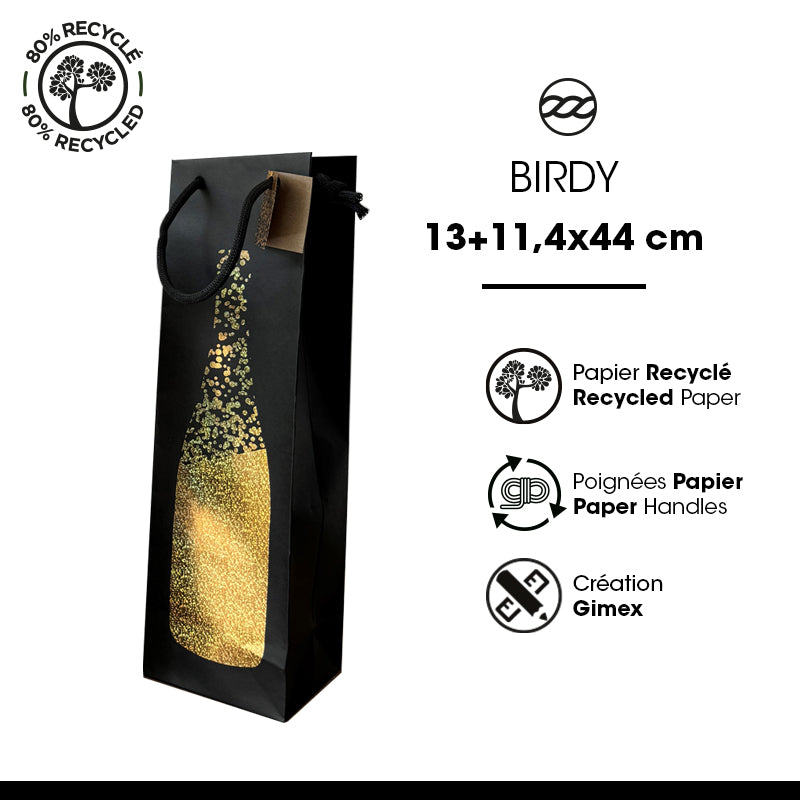Bag 1 Magnum Birdy | brown kraft | cord handles | 13+11.4x44cm | per 100