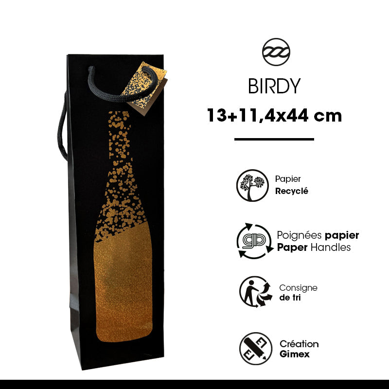 Birdy Magnum Bag | brown kraft | drawstring handles | 13+11.4x44cm per 100