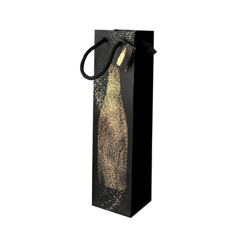 Black Pearl 1 Bottle Bag | Brown Kraft | Paper Handles | 10+9x38cm | Pack of 100