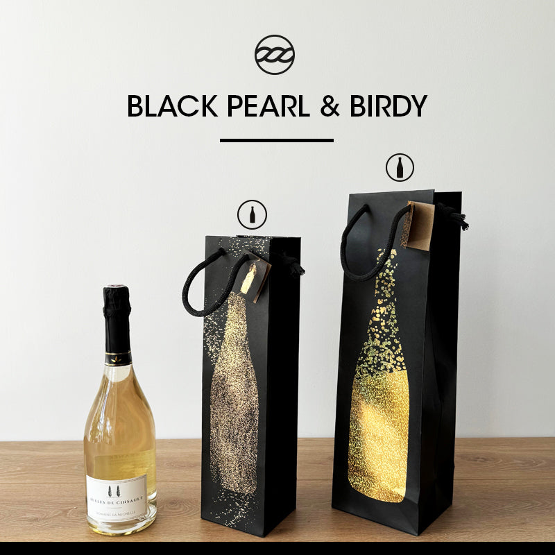 Black Pearl 1 Bottle Bag | Brown Kraft | Paper Handles | 10+9x38cm | Pack of 100