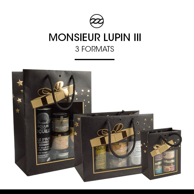 Sac Middle Horizontal M.Lupin III | kraft brun | poignées papier | 24+14x19,5cm | par 120