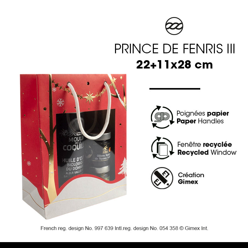 Sac Classic fenêtre Prince Fenris III | kraft blanc | poignées papier | 22+11x28cm | par 120