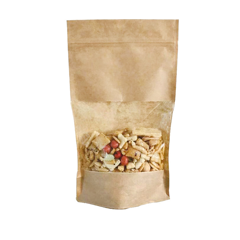 Sachet Doypack avec fenêtre et zip hermétique 750ml  | kraft brun | par 600