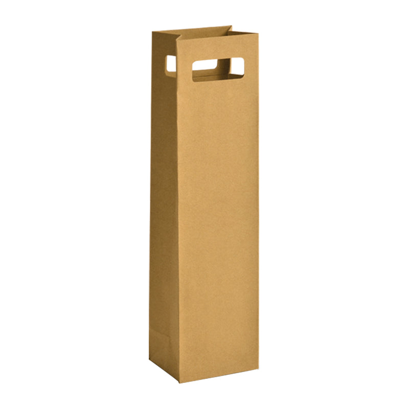 1 bottle pouch | brown kraft | die-cut handles | 11+9x42cm x 200