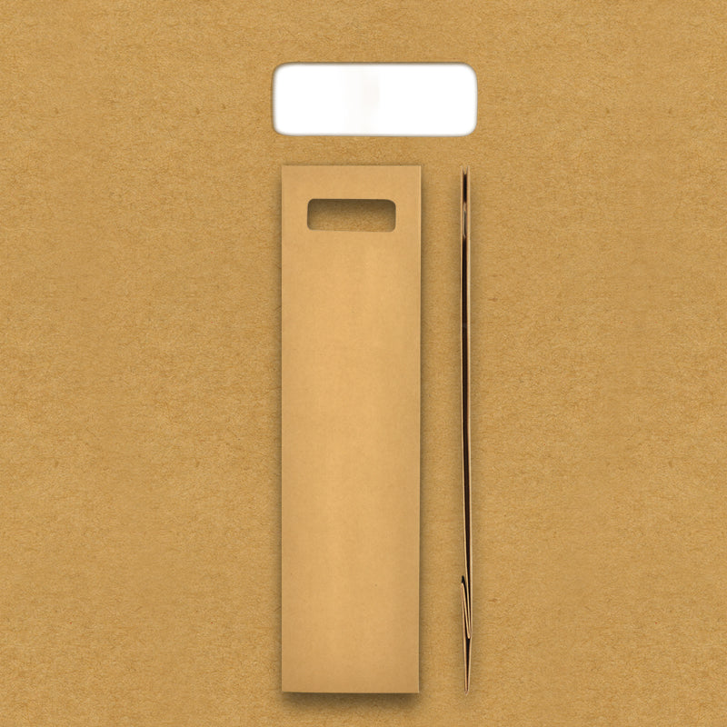 Pochette 1 bouteille|kraft brun|poignées découpées|11+9x42cm|par 200
