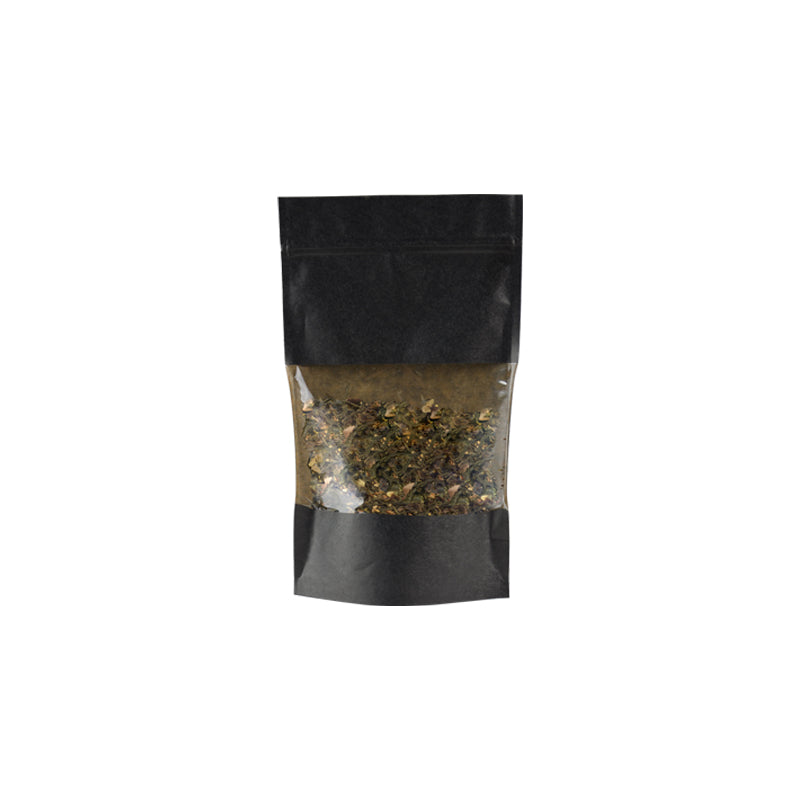 Sachet Doypack avec fenêtre et zip hermétique 250ml  | kraft noir | par 1000