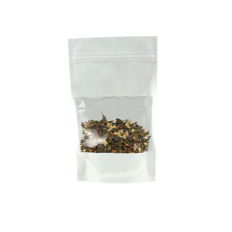 Sachet Doypack avec fenêtre et zip hermétique 500ml  | kraft blanc | par 900