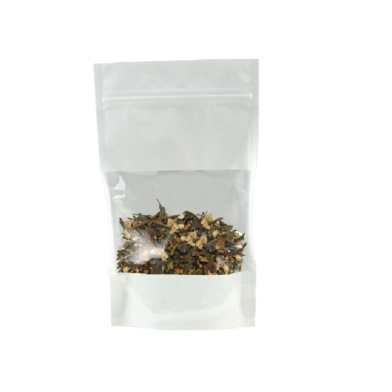 Sachet Doypack avec fenêtre et zip hermétique 750ml  | kraft blanc | par 600
