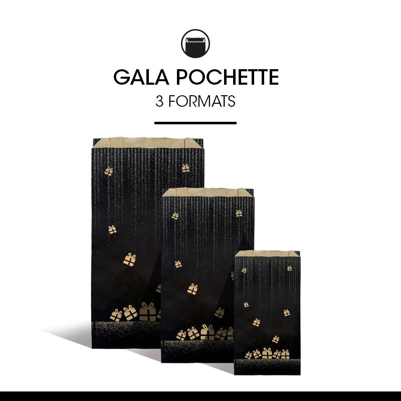 Pochette Cadeau Gala kraft brun 70gr 24+6x42cm par 500