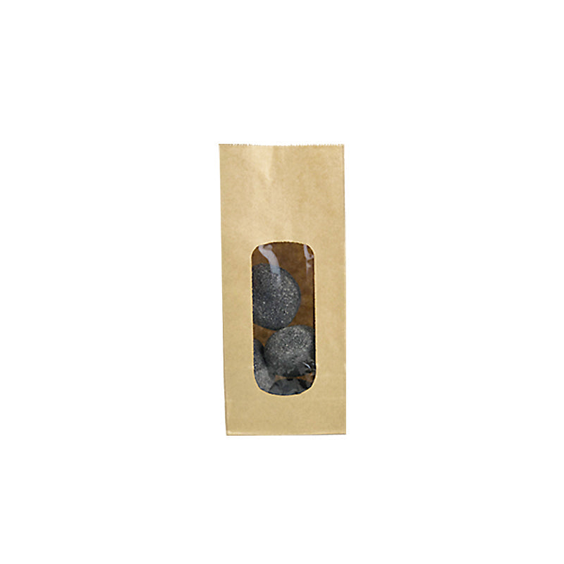 SOS food bag with XL window | brown kraft | smooth 250 ml per 1200