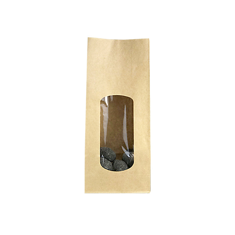 SOS food bag with XL window | brown kraft | smooth 850 ml per 800