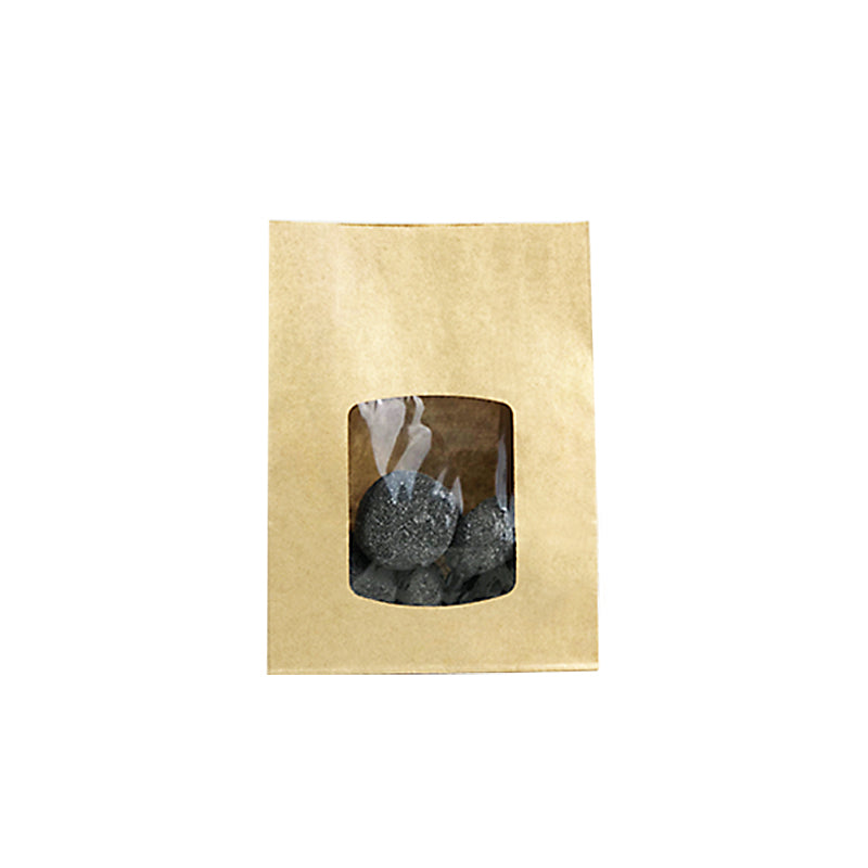 SOS food bag with XL window | brown kraft | smooth 650 ml per 800
