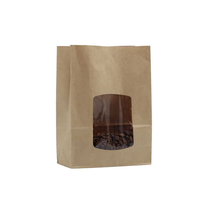 SOS food bag with XL window 650 ml | smooth brown kraft | 800