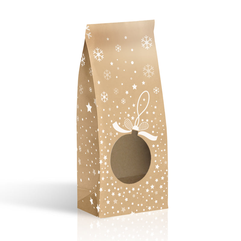 Sachet SOS Snow fenêtre | kraft brun | 10+5,5x28,5cm | par 1200