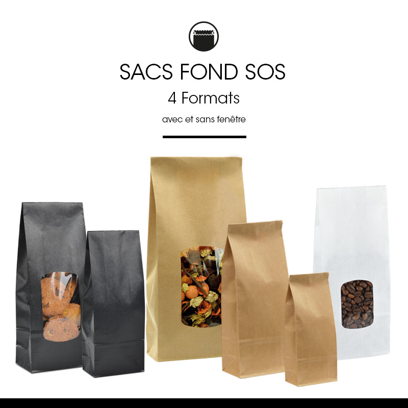 SOS window food bag | brown kraft | laid 250 ml x 1200