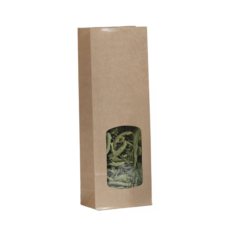 Sac alimentaire SOS fenêtre 400 ml | kraft brun vergé | par 1200