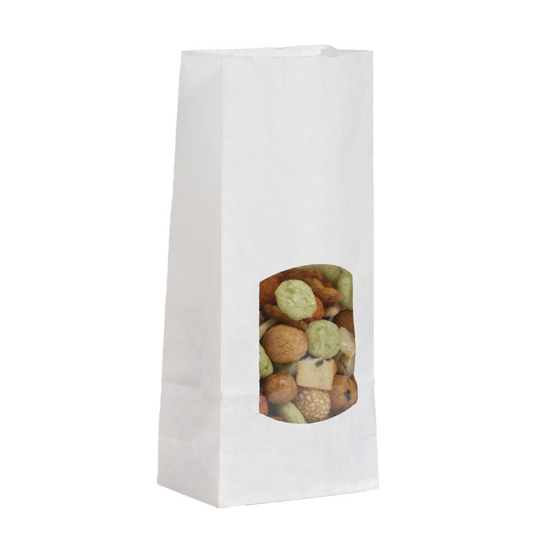 SOS food bag with window 250 ml | smooth white kraft | 1200
