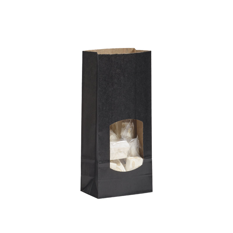 Sac alimentaire SOS fenêtre 250 ml | kraft noir vergé | par 1200
