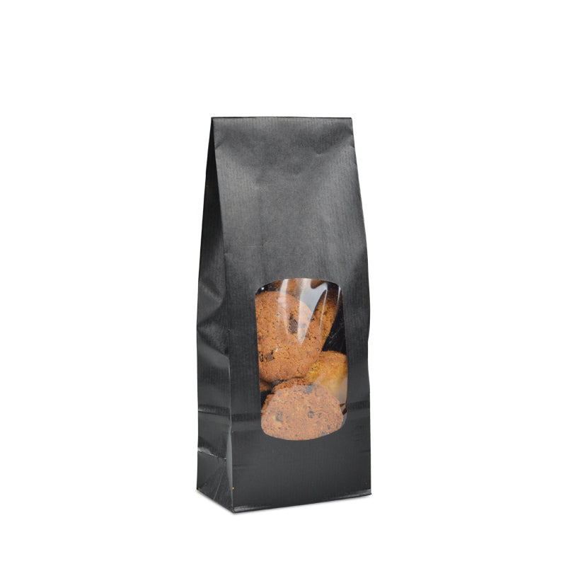 SOS window food bag | black kraft | laid 250 ml x 1200