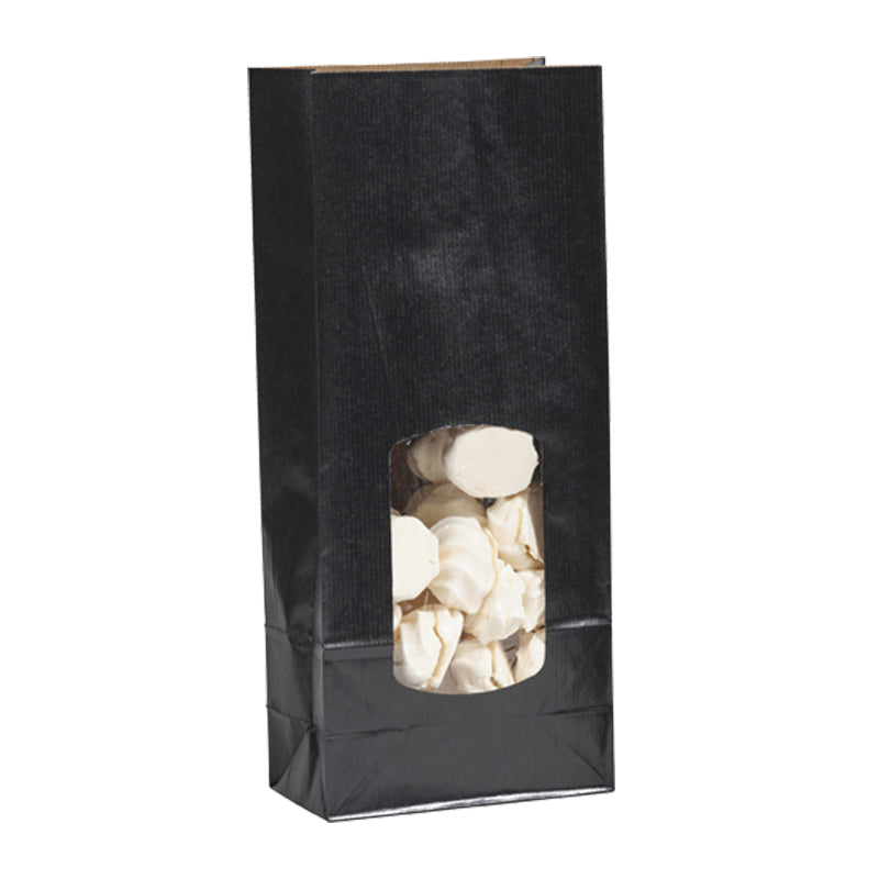 Sac alimentaire SOS fenêtre 850 ml|kraft noir vergé|par 800