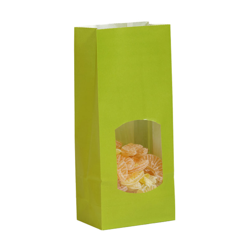 SOS food bag with window 250 ml | smooth green kraft | 1200