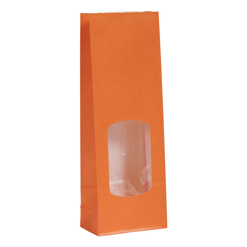 Sac alimentaire SOS fenêtre 400 ml | kraft lisse orange | par 1200