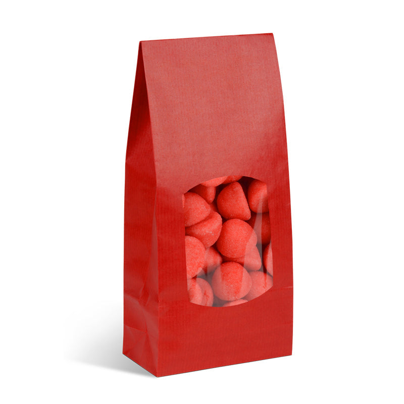 SOS food bag with red kraft window, 250ml, per 1200