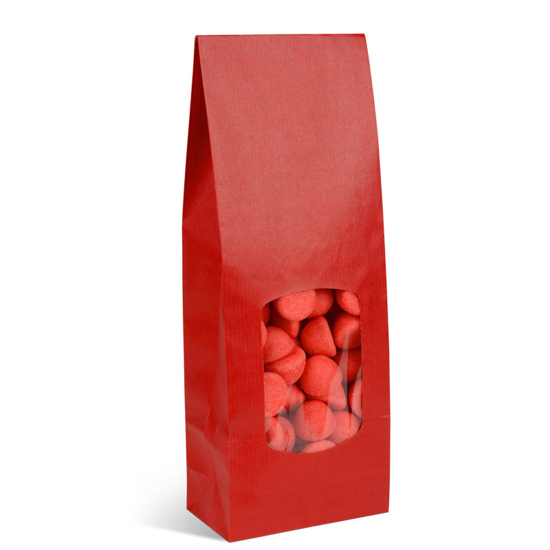 SOS food bag with red kraft window, 400ml, 1200 per bag