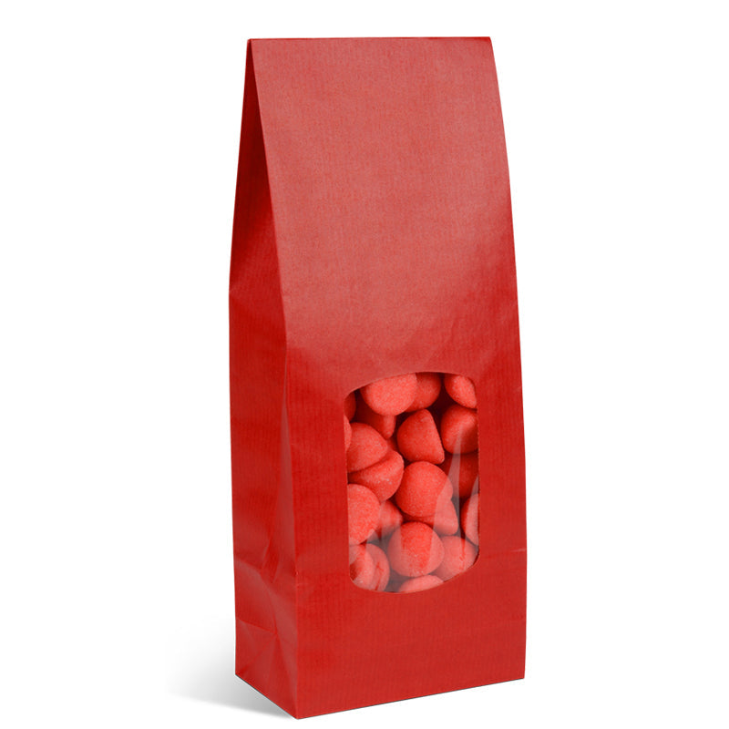 SOS food bag with red kraft window, 850ml, 800 per bag
