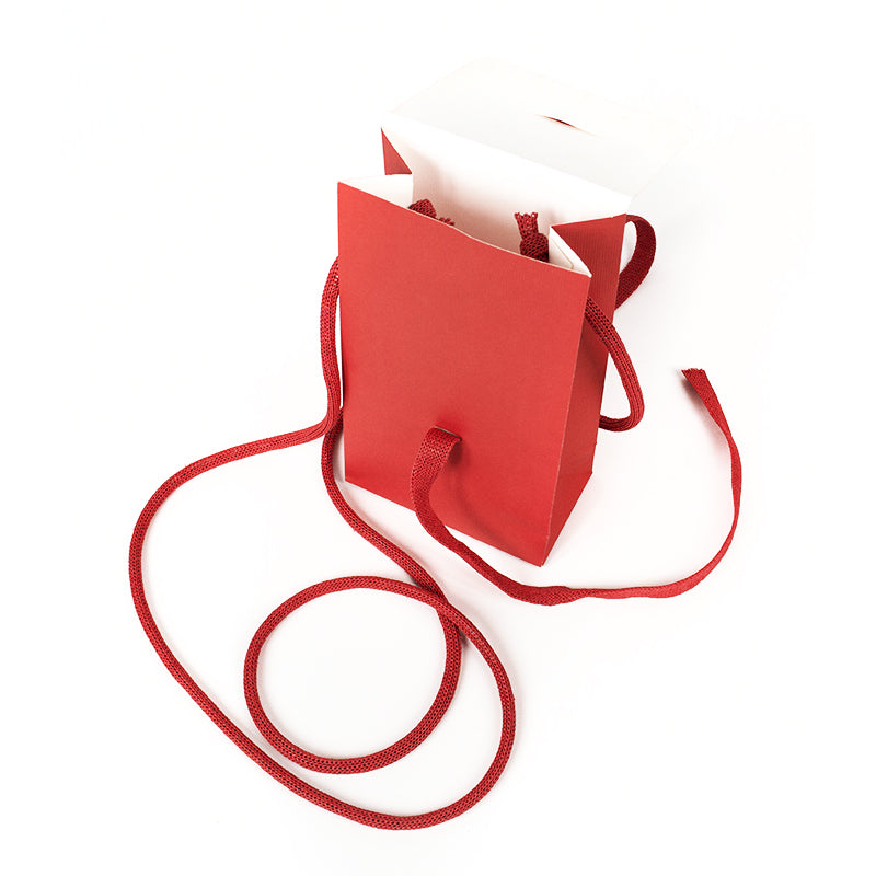 Sac Lady Belle rouge | kraft | poignées papier | 11,4+6,4x20cm | par 200
