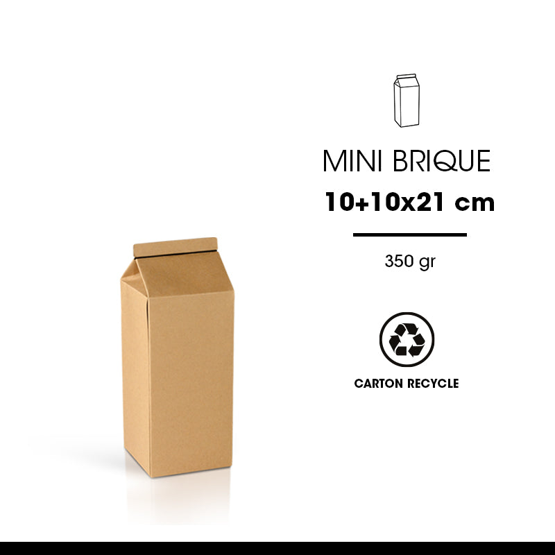 Mini brique|kraft brun|10x10x21cm|par 100