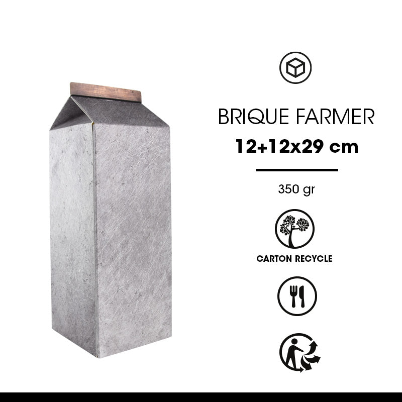 Brique Farmer | kraft blanc | 12x12x29cm | par 120